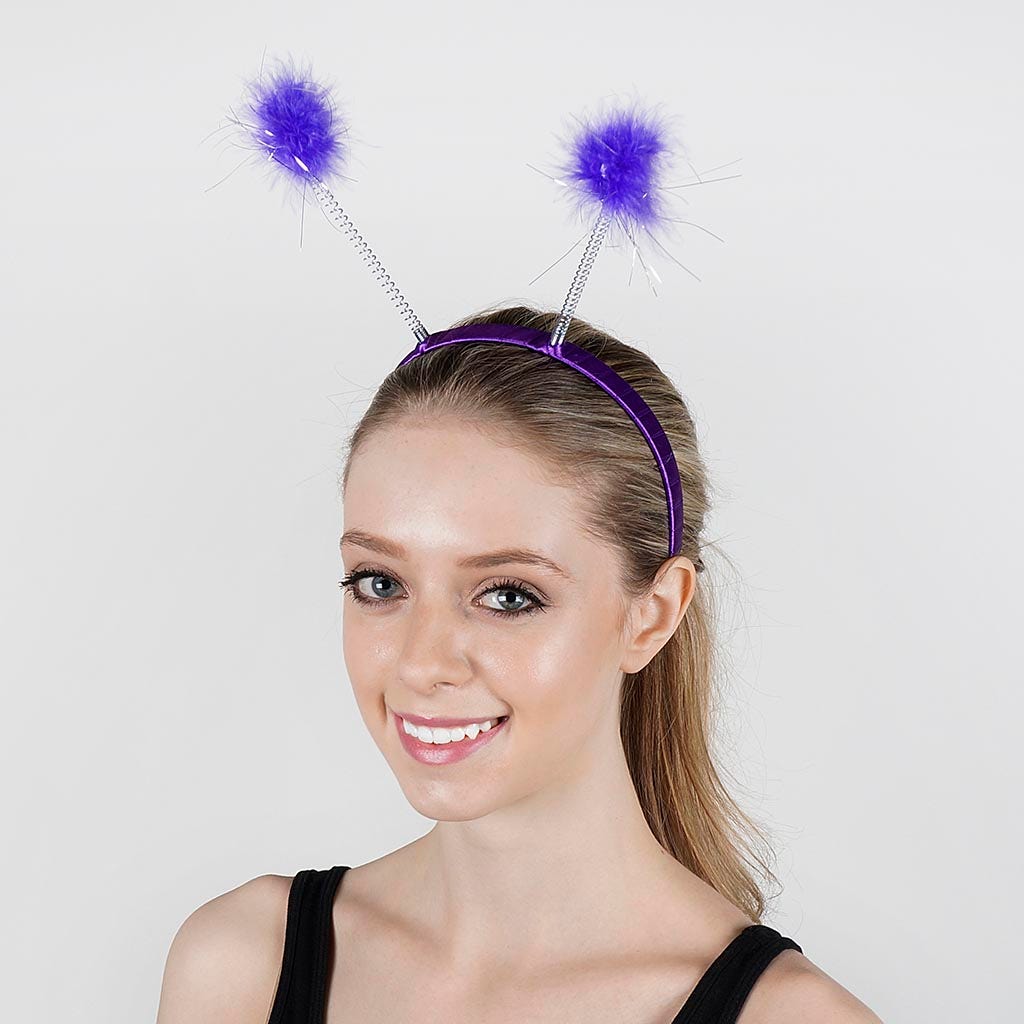 Antenna Costume Feather Headband - Lilac Ladybug Robot Space Alien Accessories