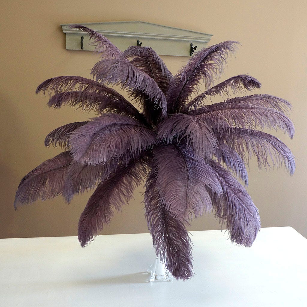 Large Ostrich Feathers - 17"+ Drabs - Amethyst
