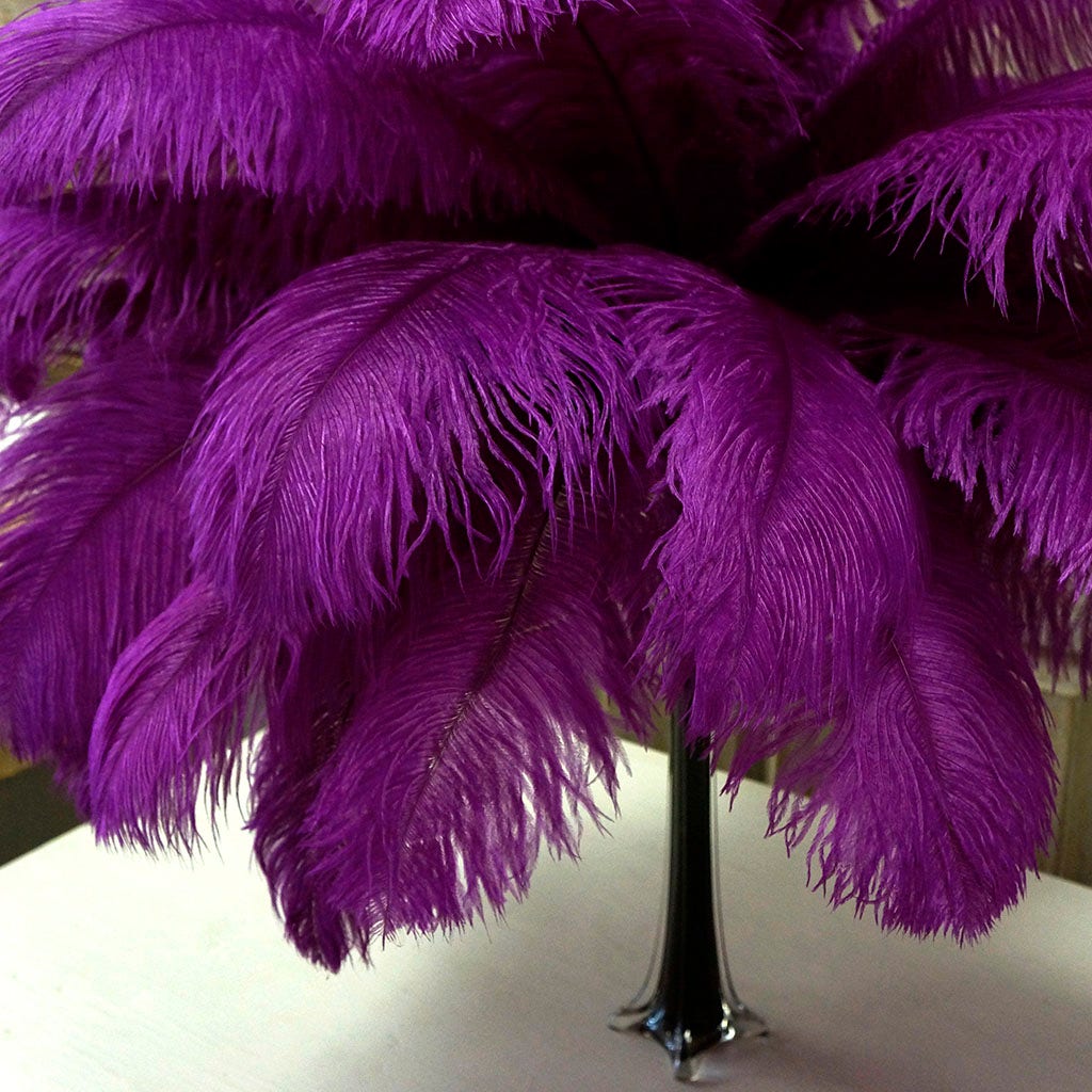 Large Ostrich Feathers - 17"+ Drabs - Very Berry