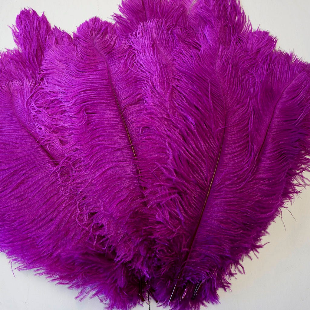 Large Ostrich Feathers - 17"+ Drabs - Very Berry