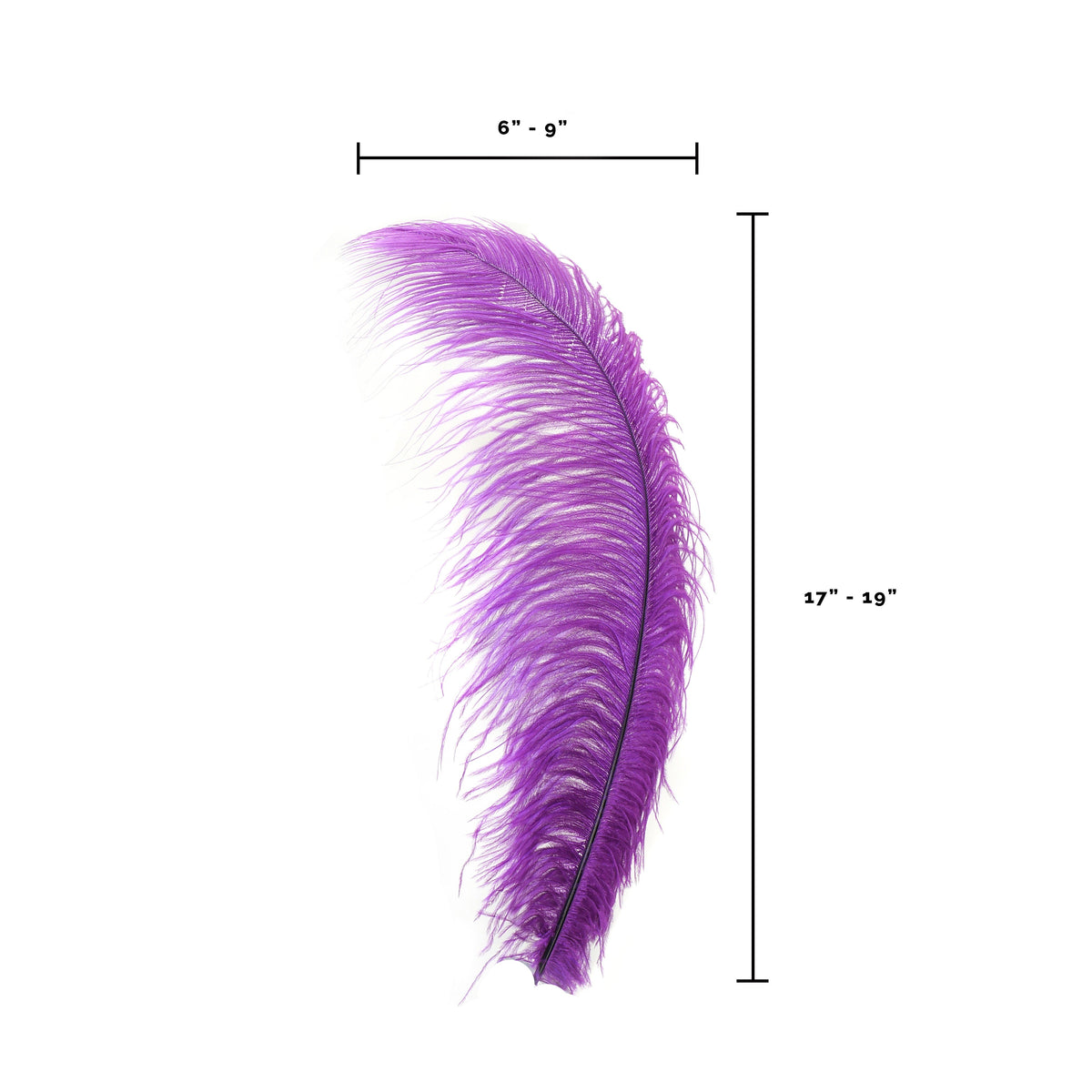Large Ostrich Feathers - 17"+ Drabs - Purple