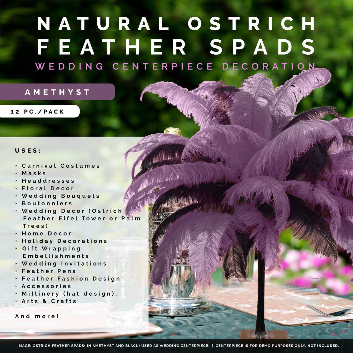 Large Ostrich Feathers - 18-24" Spads - Amethyst