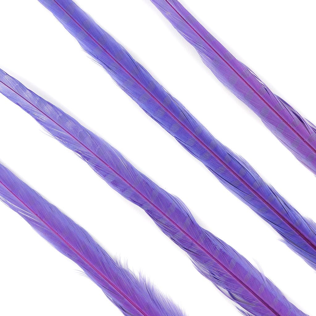Ringneck Pheasant Tails Bleached & Dyed Fl Lilac