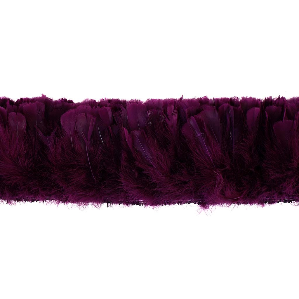 Parried Turkey Ruff Feathers -  1/2YD - Purple
