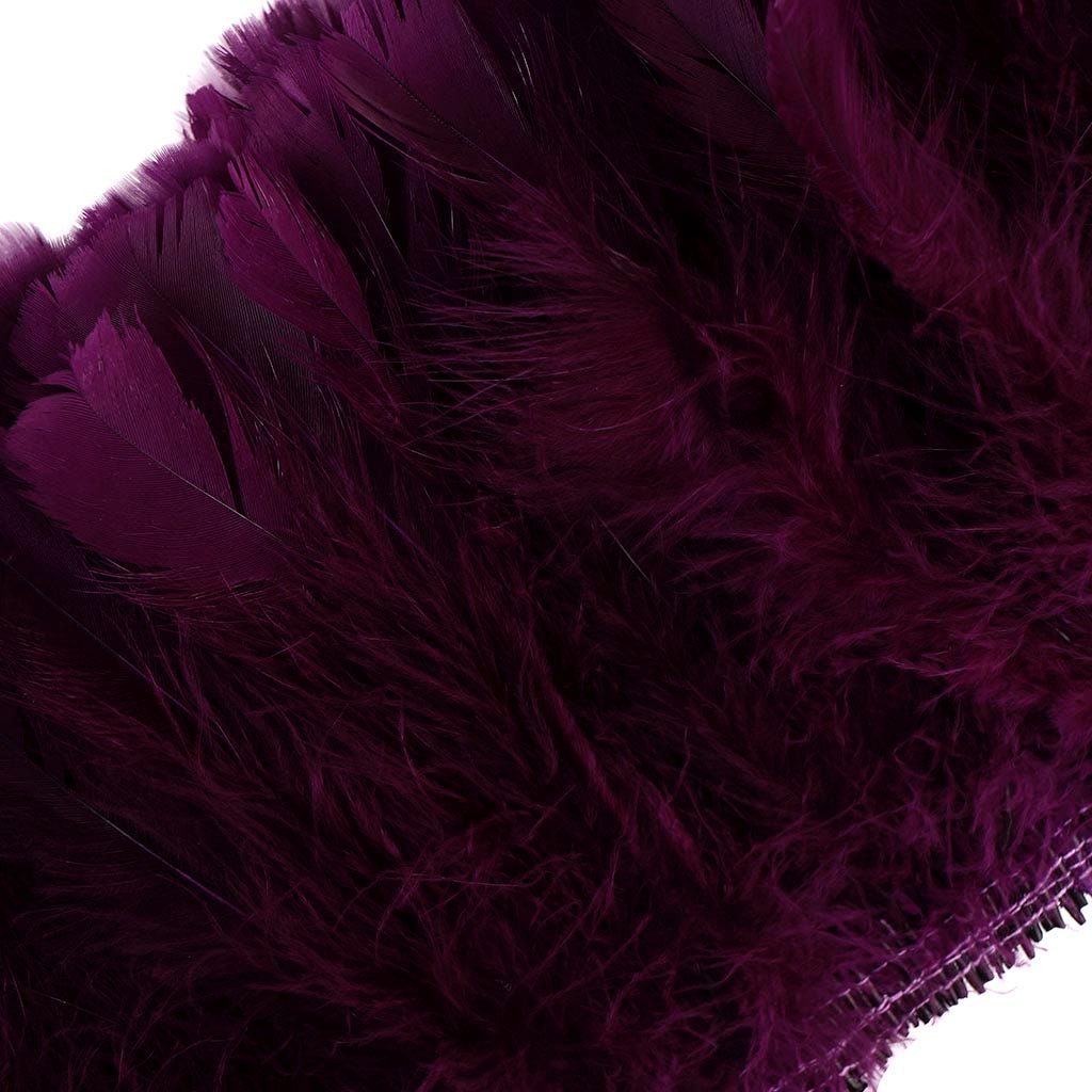 Parried Turkey Ruff Feathers -  1/2YD - Purple