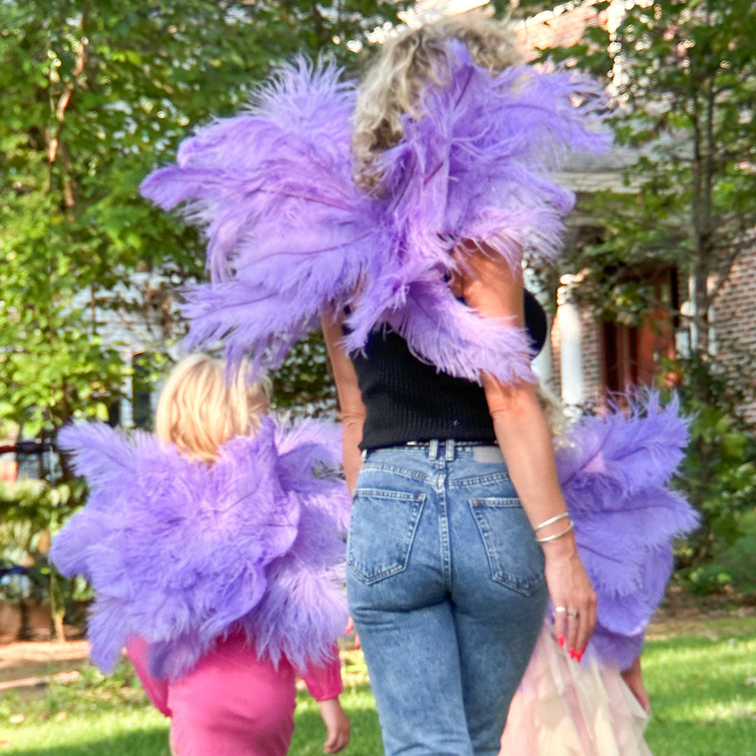 Large Ostrich Feather Wings  -  Lavender