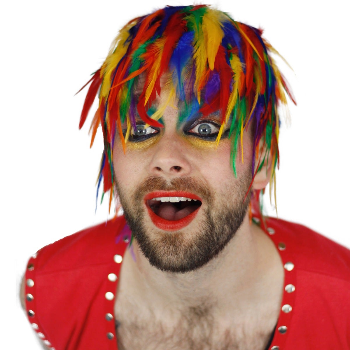 Feather Pride Wig - Rainbow Feather Wig