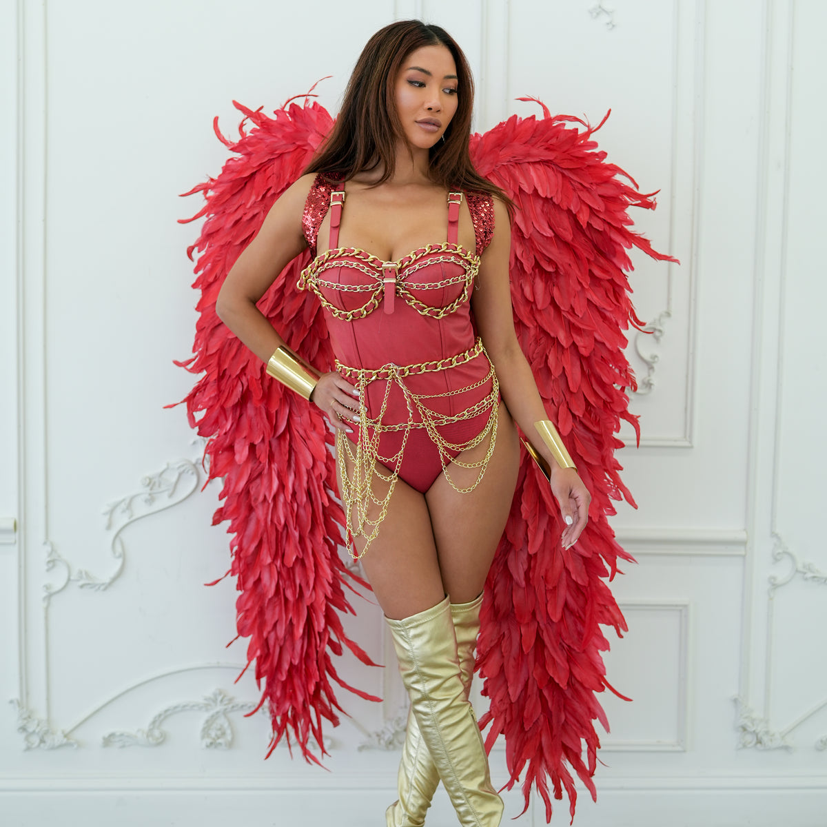 Huge Red Angel Wings
