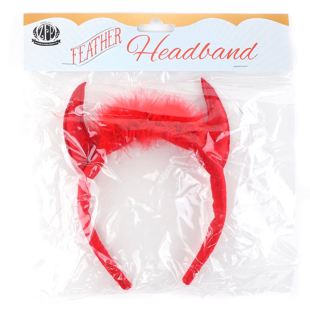 Marabou Devil Horns Headband