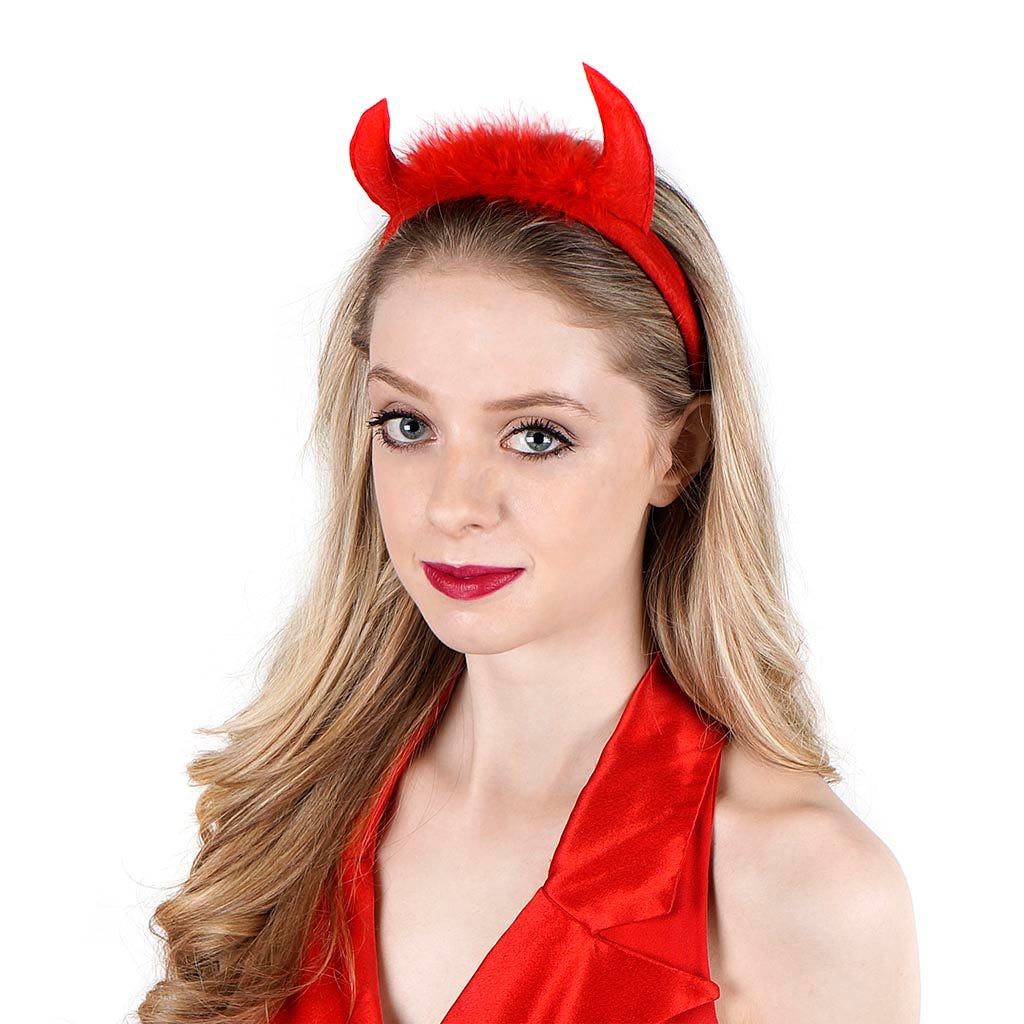 Marabou Devil Horns Headband