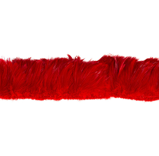 Bulk Rooster Hackle Feathers - White Dyed Red