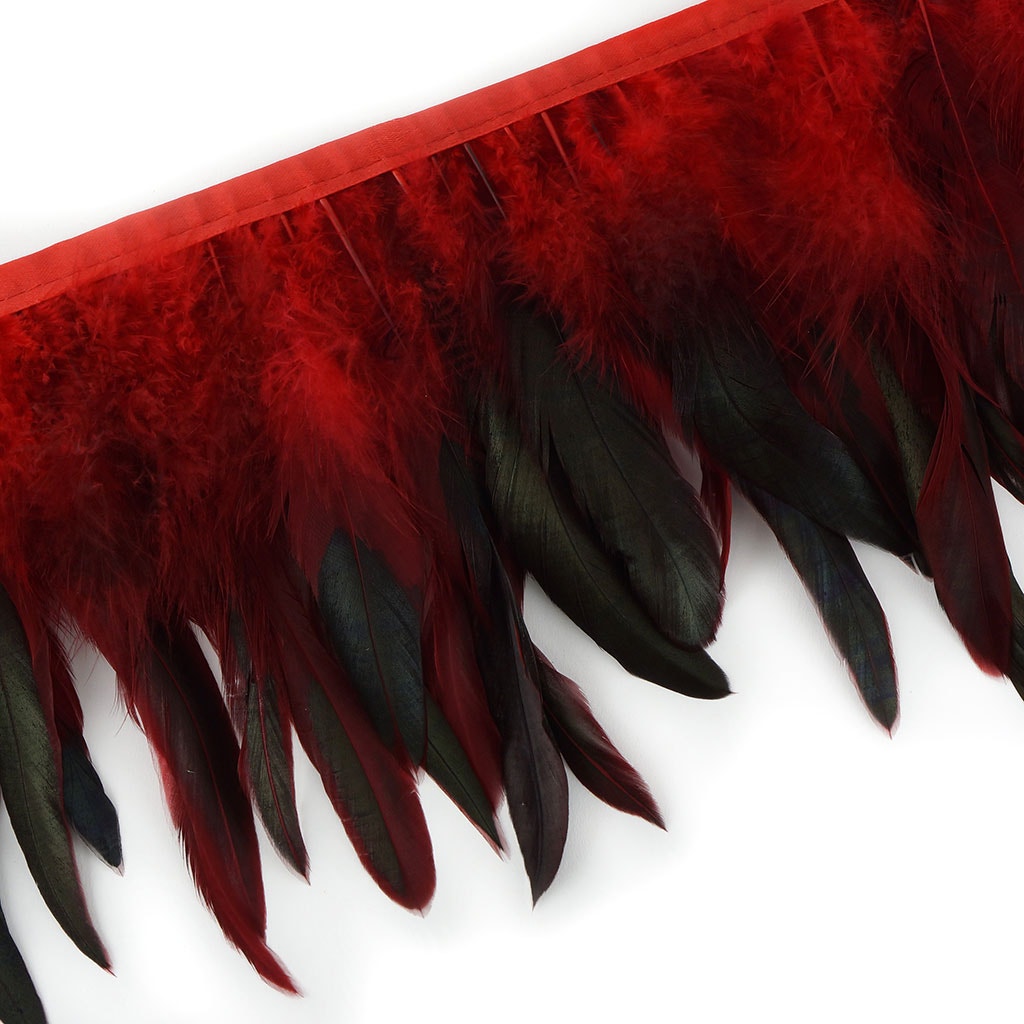 Half Bronze-Irid Schlappen Fringe Dyed Red