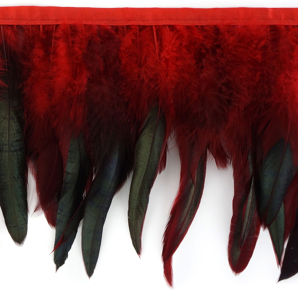 Half Bronze-Irid Schlappen Fringe Dyed Red