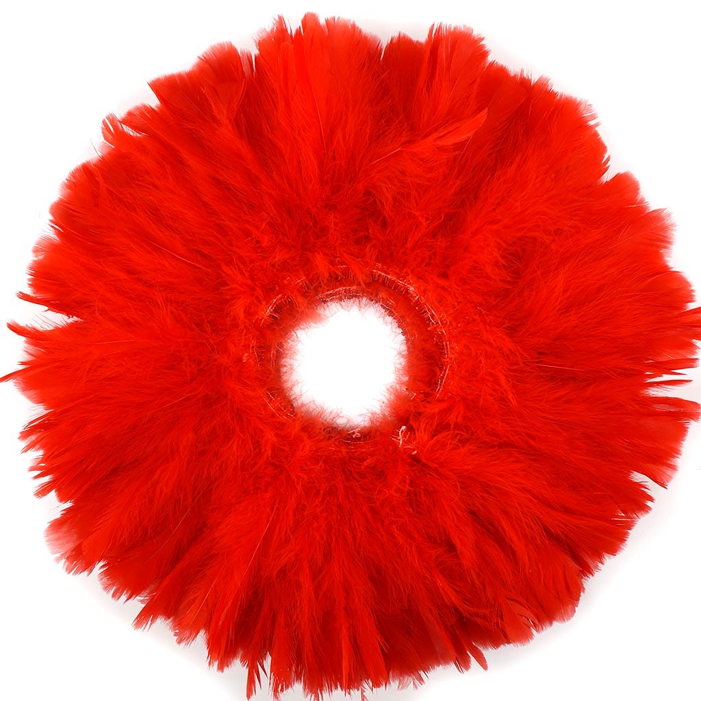 Parried Turkey Ruff Feathers - 1/2YD - Red