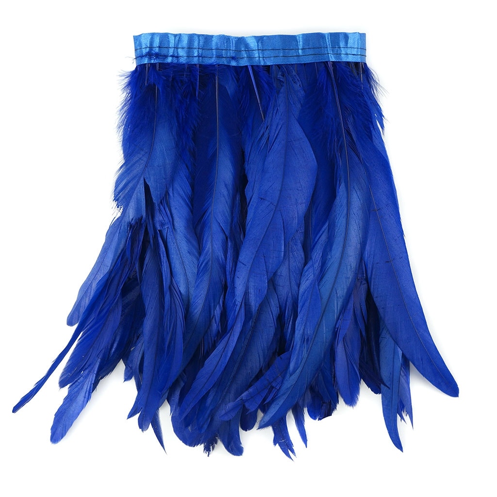 Bleach Dyed Coque Tail Fringe - 10-12" - Royal