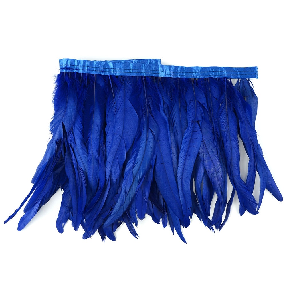 Bleach Dyed Coque Tail Fringe - 10-12" - Royal