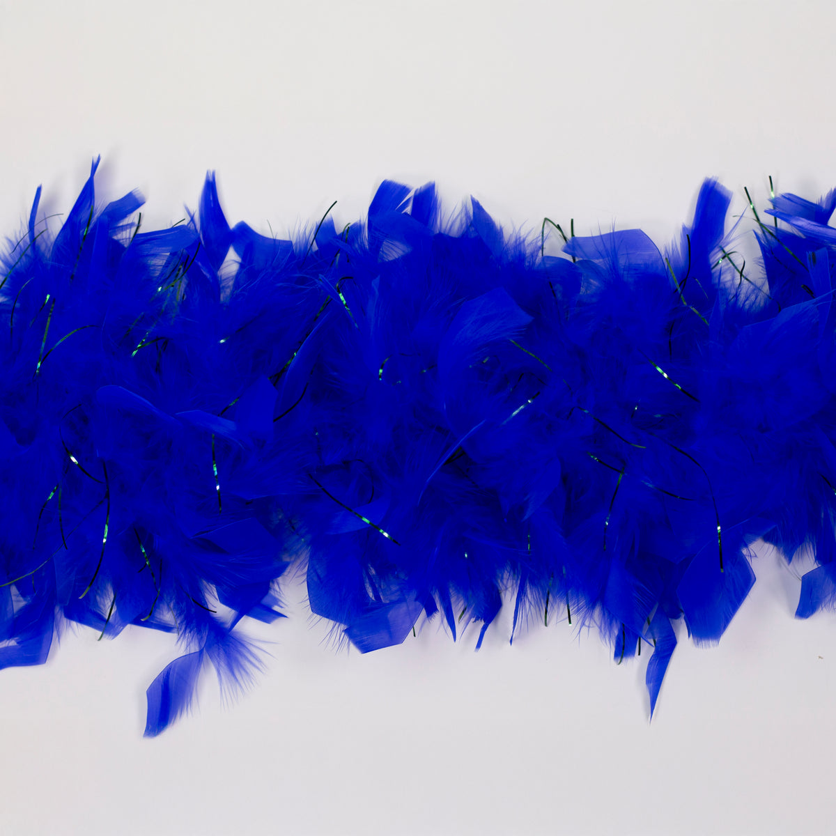 Chandelle Feather Boa - Medium Weight- Royal/Kelly Lurex