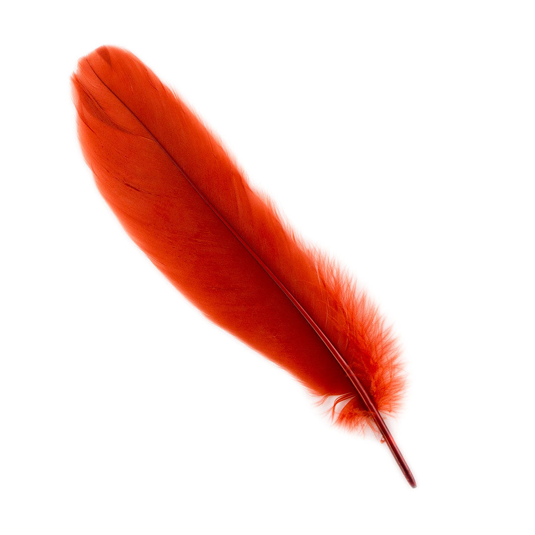 Goose Satinette Feathers Dyed - Rust - 1/4 lb