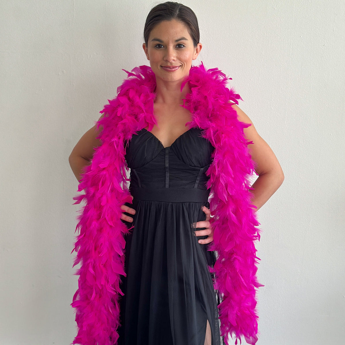 Chandelle Feather Boa - Medium Weight - Shocking Pink