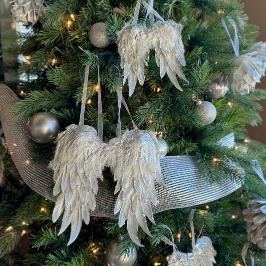 Silver Angel Wing Ornament