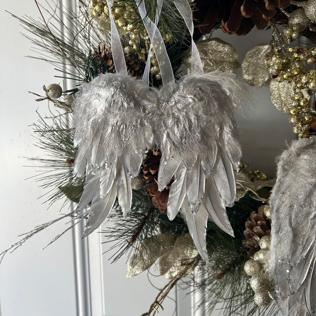 Silver Angel Wing Ornament