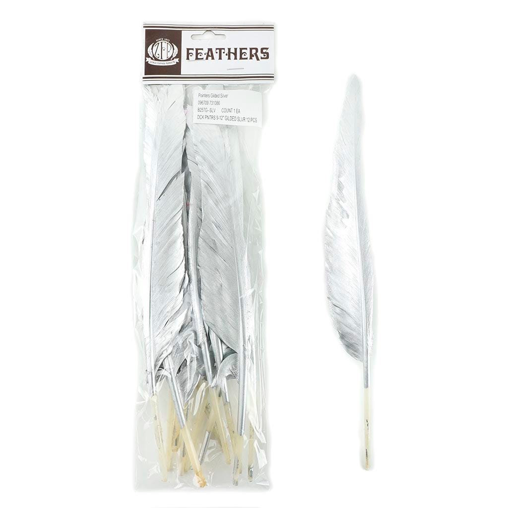 Gilded Goose Pointer Feathers - Silver