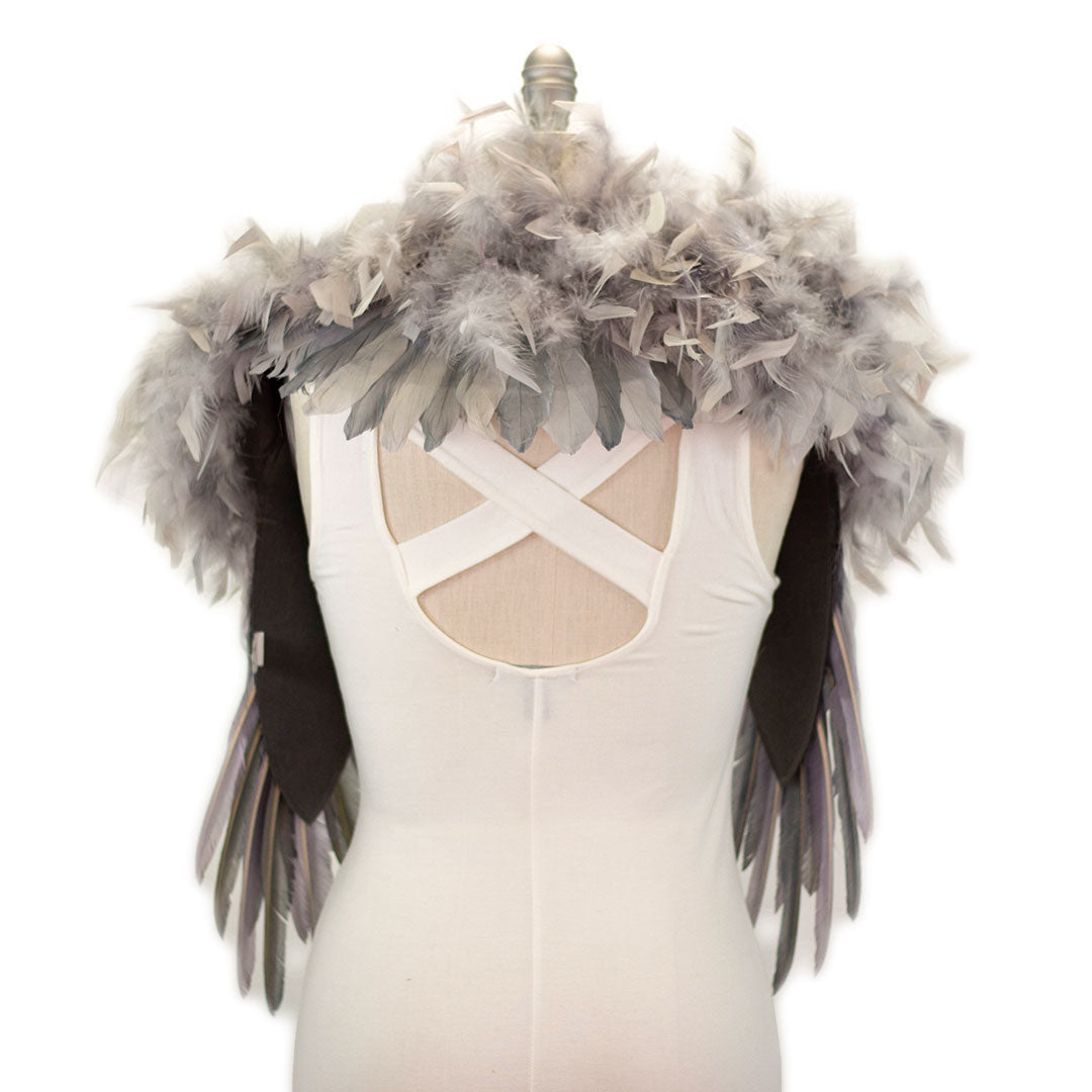 Feather Shrug - Dark Gray/Silver
