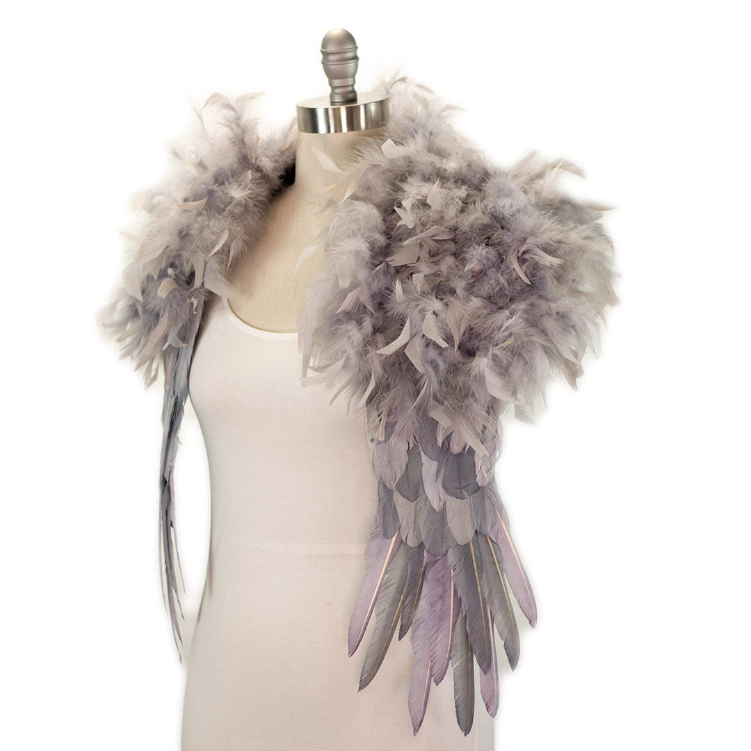 Feather Shrug - Dark Gray/Silver