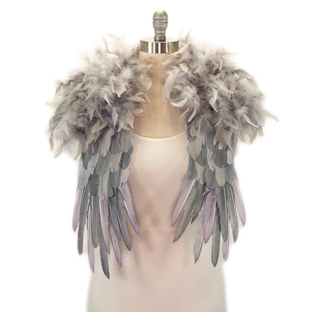 Feather Shrug - Dark Gray/Silver