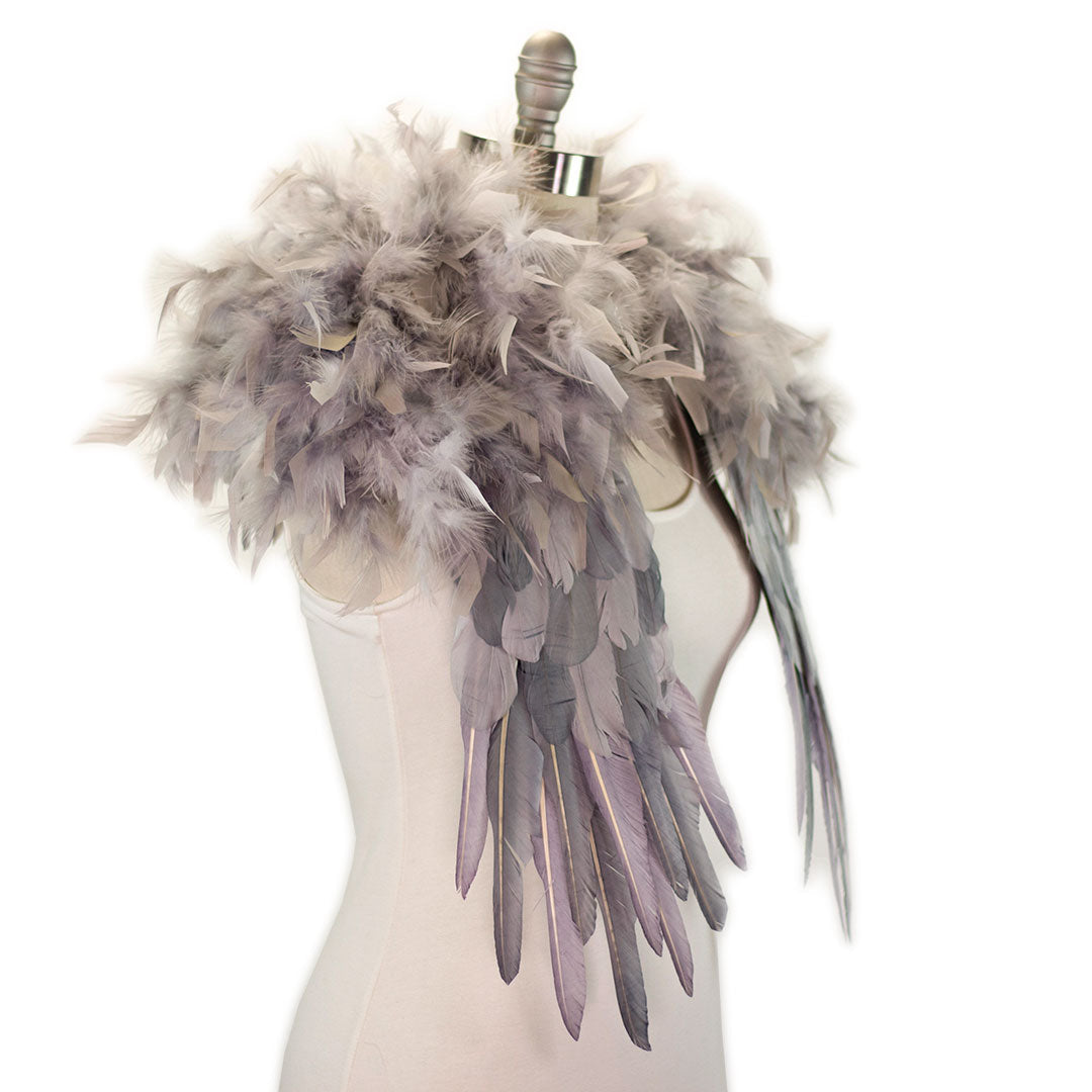 Feather Shrug - Dark Gray/Silver