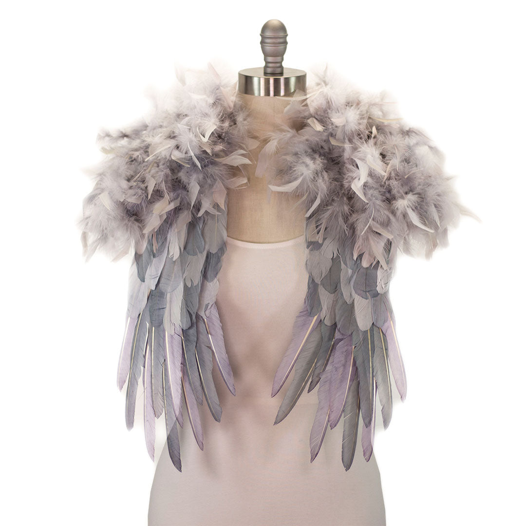 Feather Shrug - Dark Gray/Silver