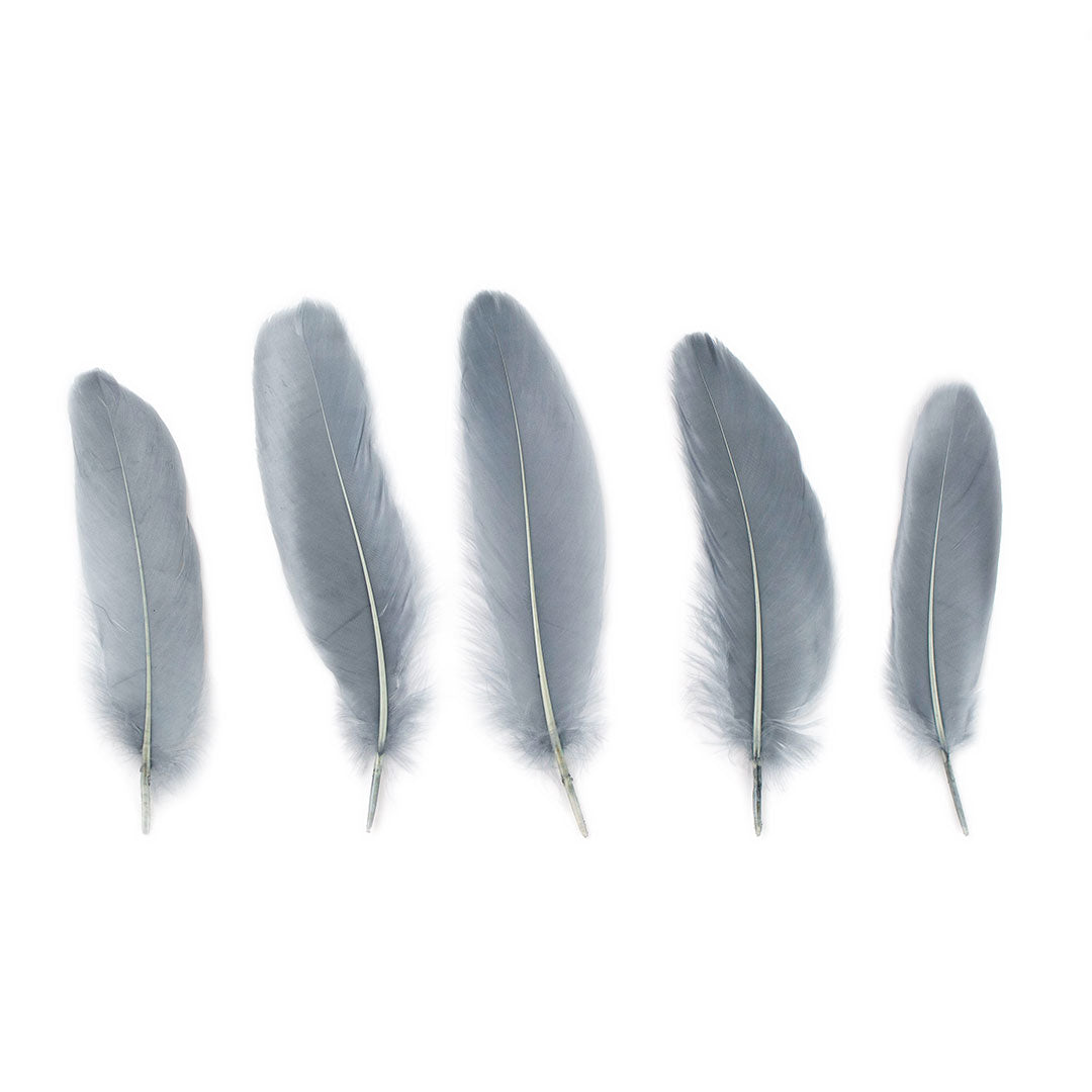Goose Satinette Feathers Dyed - Silver - 1/4 lb