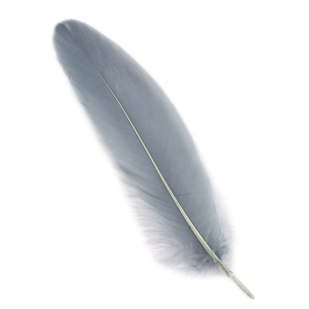 Goose Satinette Feathers Dyed - Silver - 1/4 lb