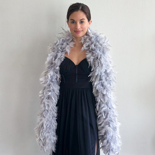 Chandelle Feather Boa - Heavyweight  - Silver