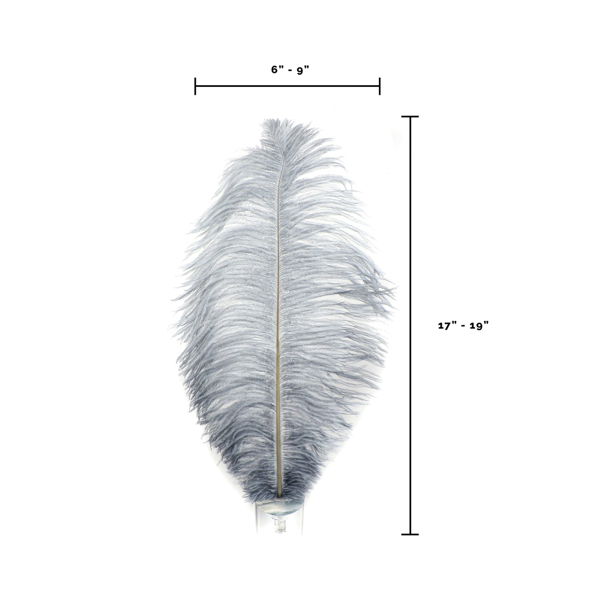 Large Ostrich Feathers - 17"+ Drabs - Silver