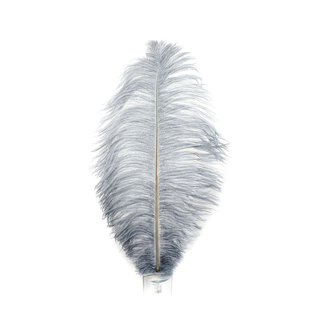 Large Ostrich Feathers - 17"+ Drabs - Silver