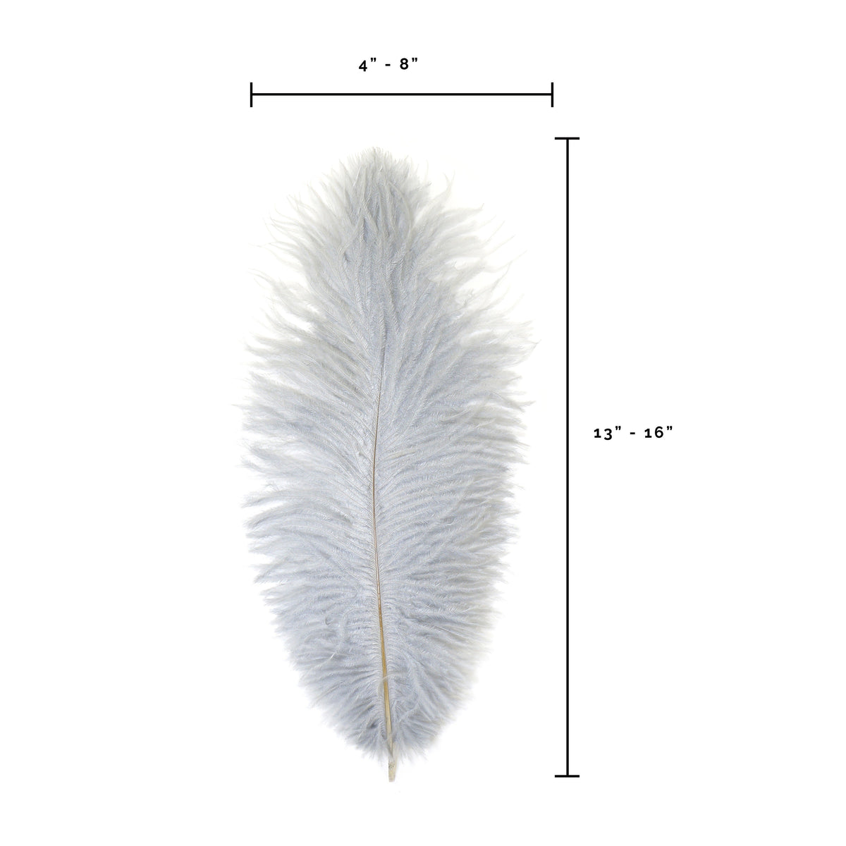 Ostrich Feathers 13-16" Drabs - Silver
