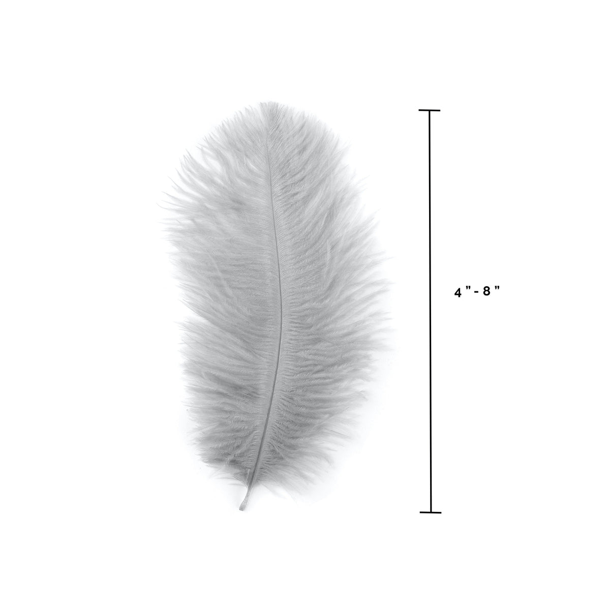 Ostrich Feathers 4-8" Drabs - Silver