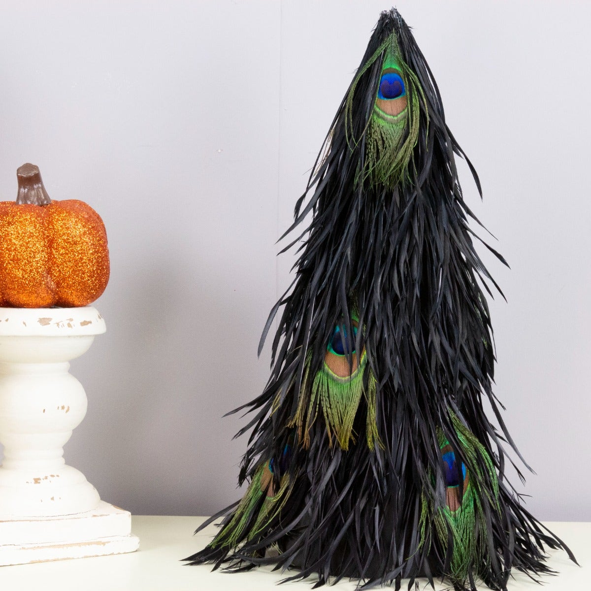 Goose Biot Tree Sleeve 18 Inches Black w/Peacock Eyes On felt with Cardboard insert