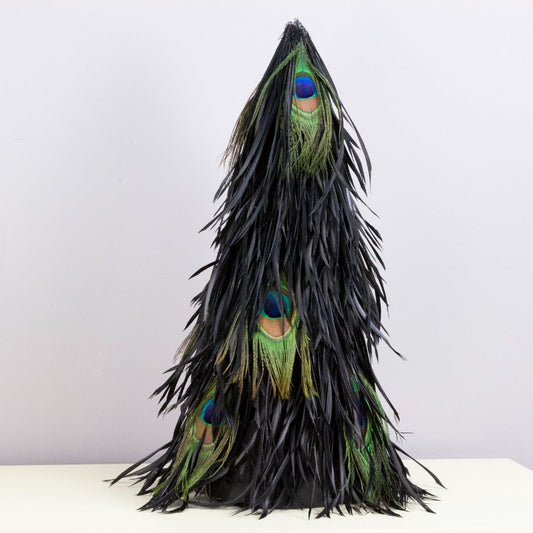 Goose Biot Tree Sleeve 18 Inches Black w/Peacock Eyes On felt with Cardboard insert