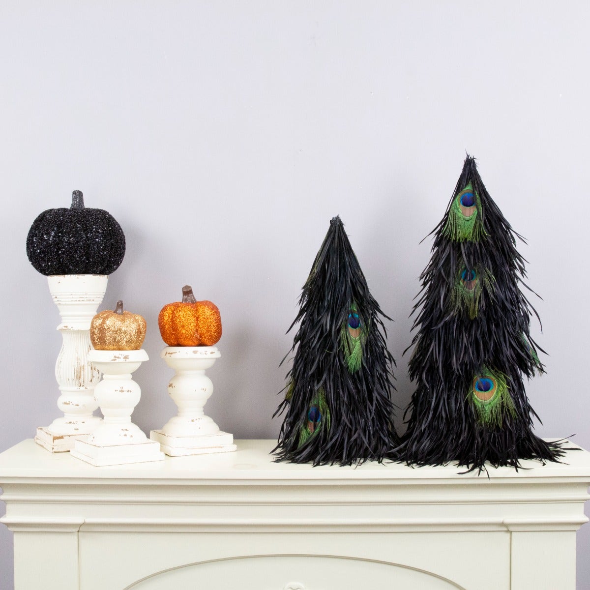 Goose Biot Tree Sleeve 24" Black w/Peacock Eyes - On felt with Cardboard insert