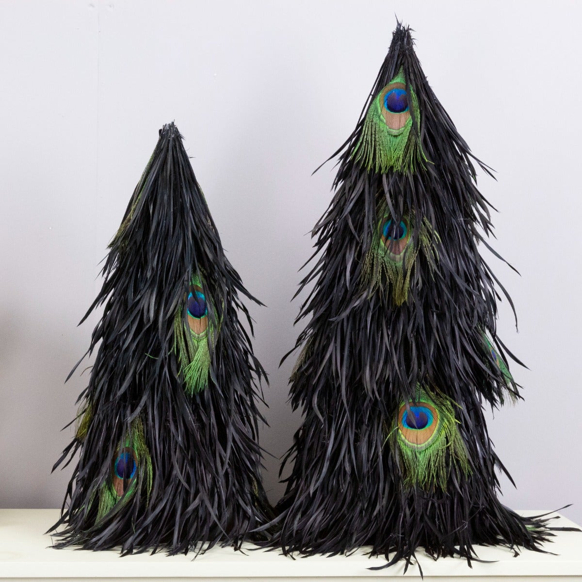 Goose Biot Tree Sleeve 24" Black w/Peacock Eyes - On felt with Cardboard insert
