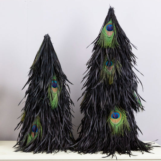 Goose Biot Tree Sleeve 24" Black w/Peacock Eyes - On felt with Cardboard insert