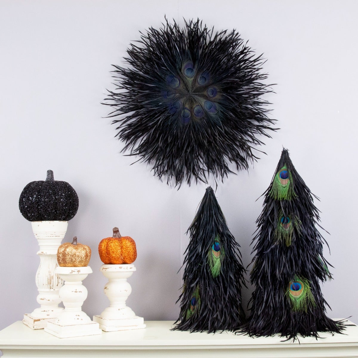 Goose Biot Tree Sleeve 24" Black w/Peacock Eyes - On felt with Cardboard insert