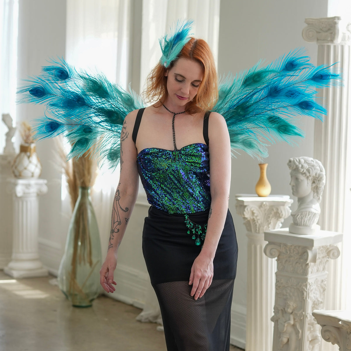 Ocean Dream Peacock Fairy Wings & Cuffs