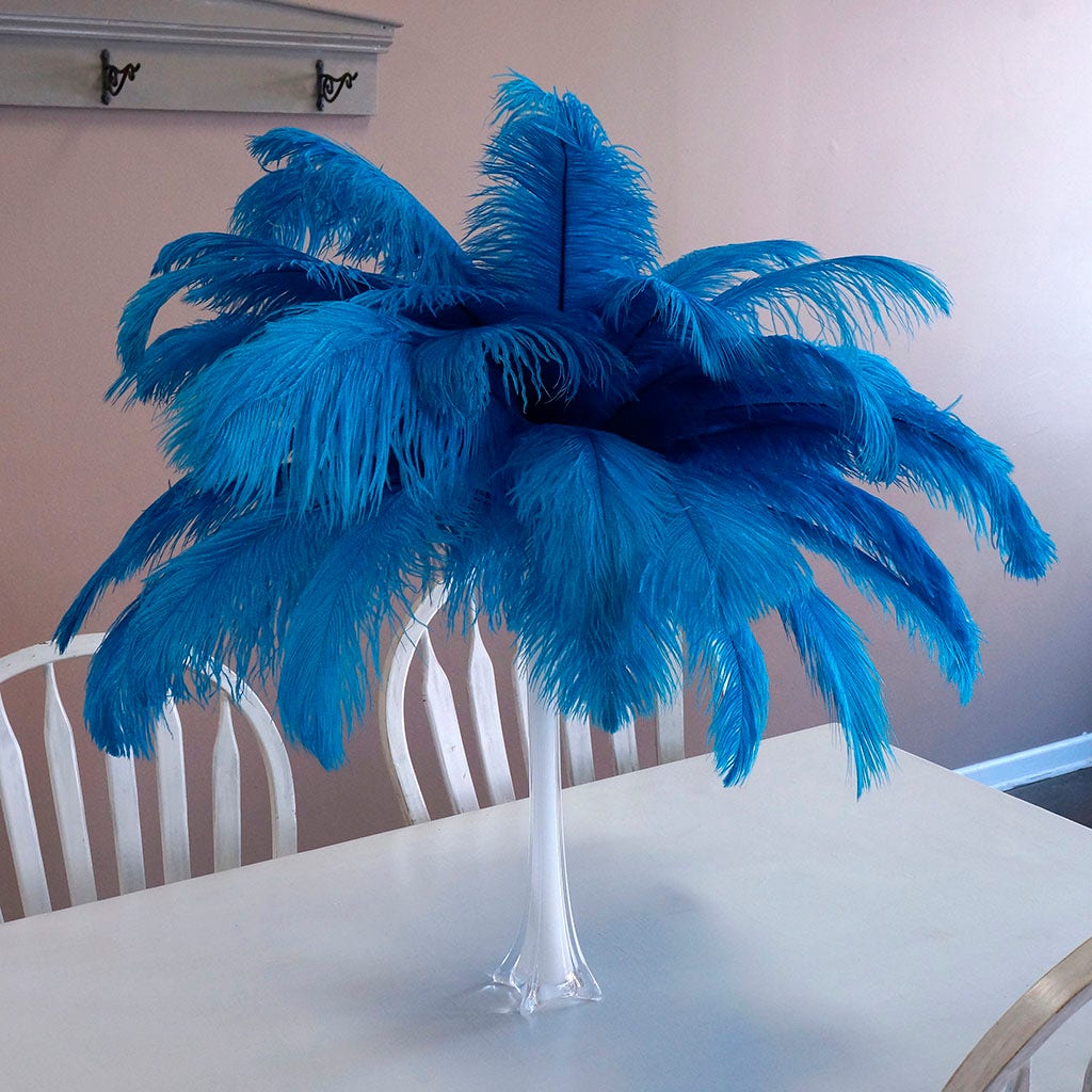 Large Ostrich Feathers - 17"+ Drabs - Dark Turquoise