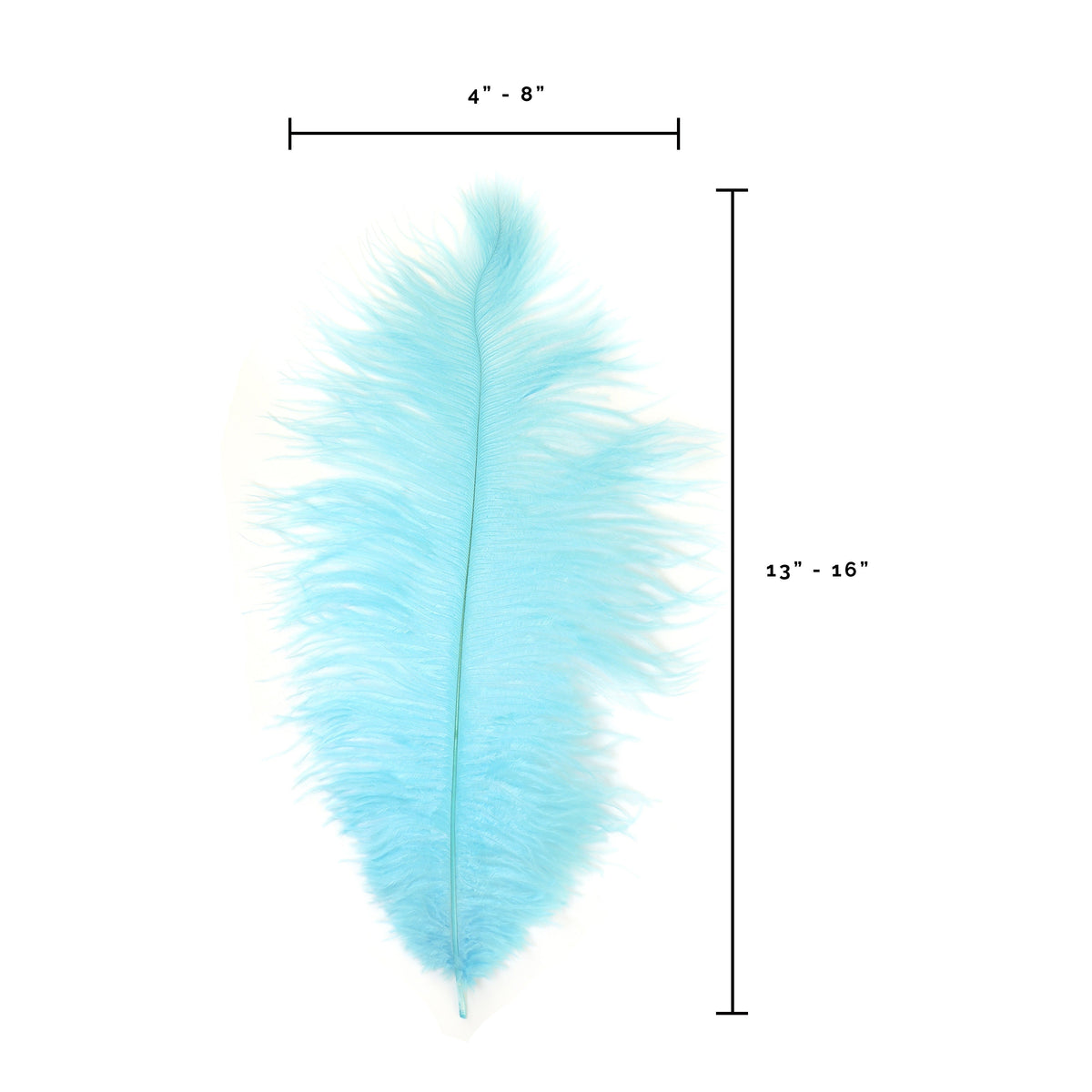 Ostrich Feathers 13-16" Drabs - Light Turquoise