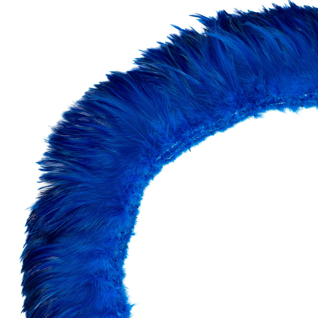 Bulk Rooster Hackle Feathers - White Dyed Dark Turquoise