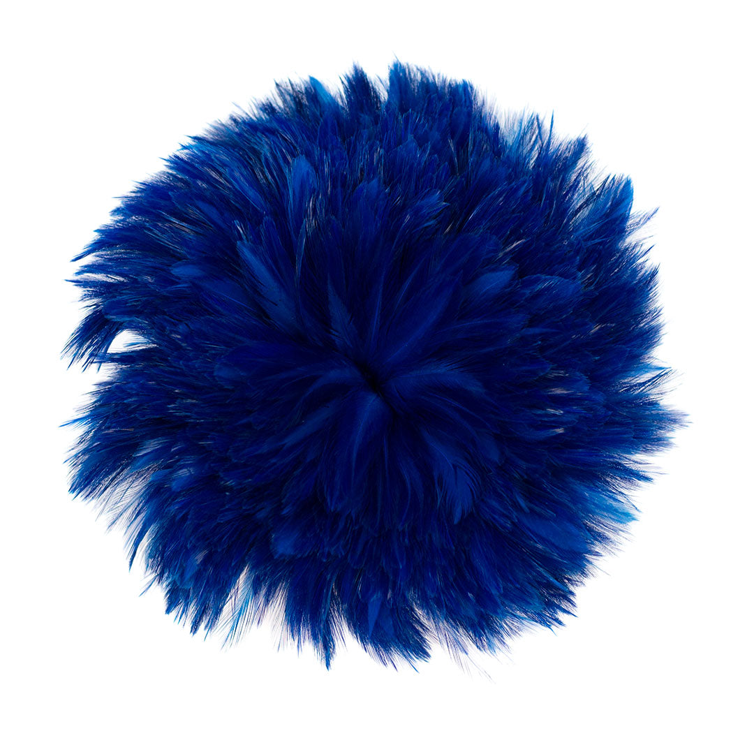 Bulk Rooster Hackle Feathers - White Dyed Dark Turquoise