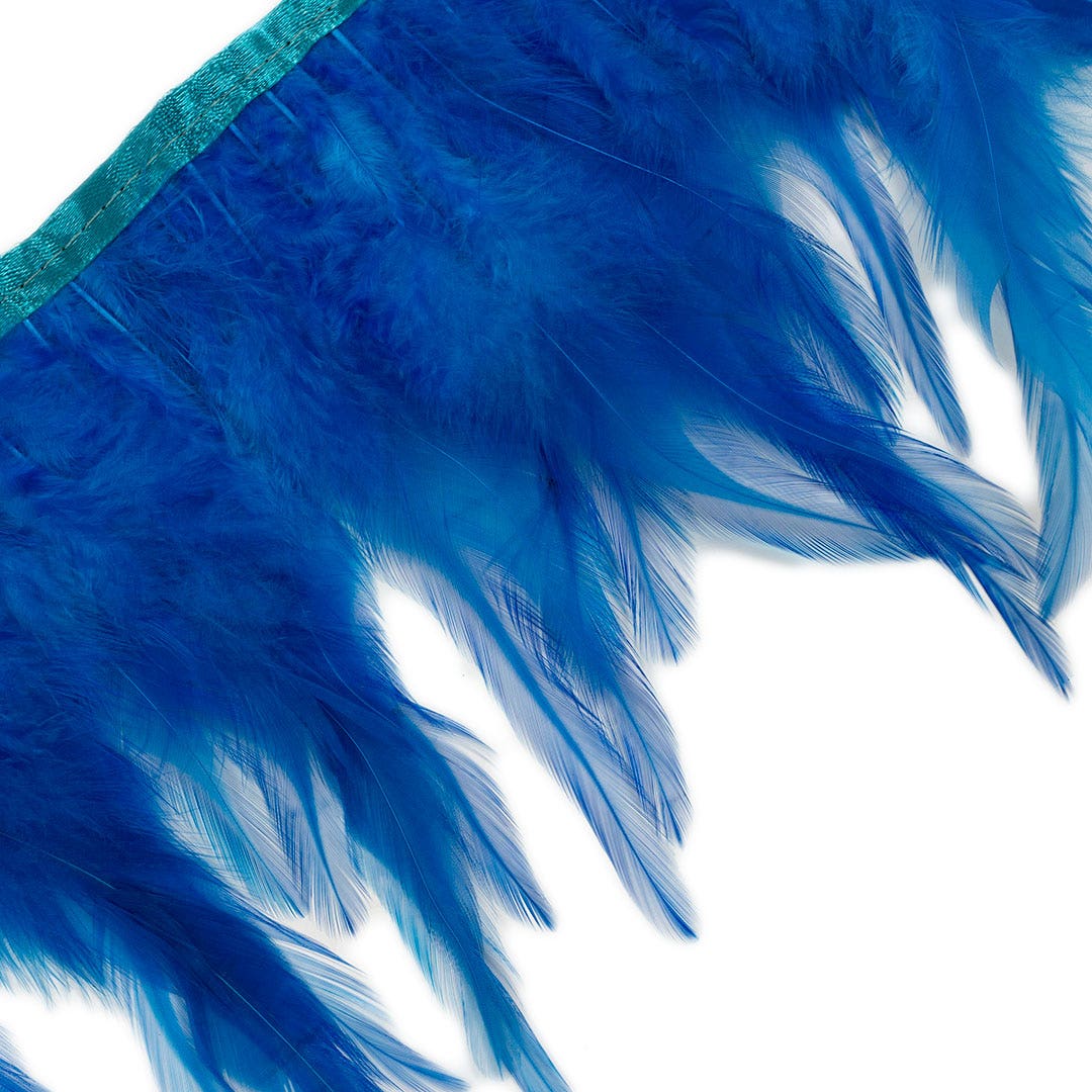 Rooster Saddle Fringe on Bias 6-8" x 1 YD-Dark Turquoise